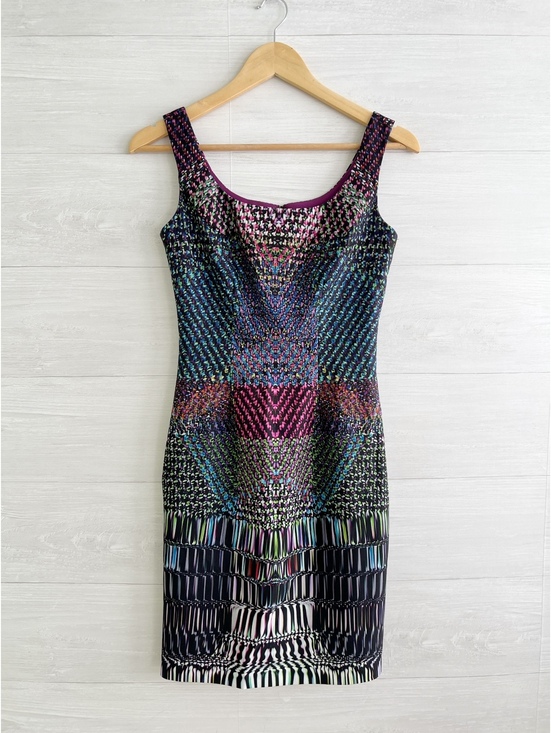 Muse Dresses & Skirts - Muse Womens Size 0 Multicolor Abstract Geometric Print Sleeveless Sheath Dress